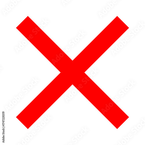 Red Cross Symbol. Red Cross Mark, No, Delete Icon.
