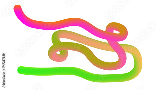 Neon Abstract 3D Fluid Ribbon Gradient Vector Background