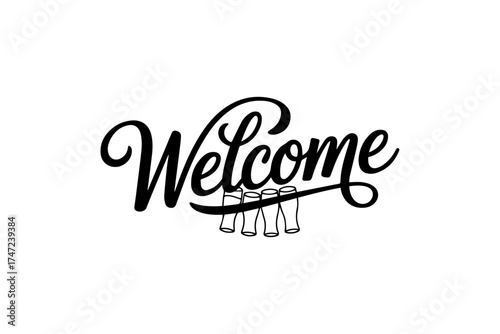 Decorative Calligraphic Welcome Text for Invitations