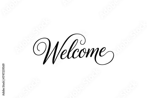 Decorative Calligraphic Welcome Text for Invitations