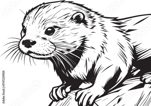 close-up-animal vector line art