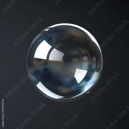 Reflective Glass Sphere on Dark Fabric Background