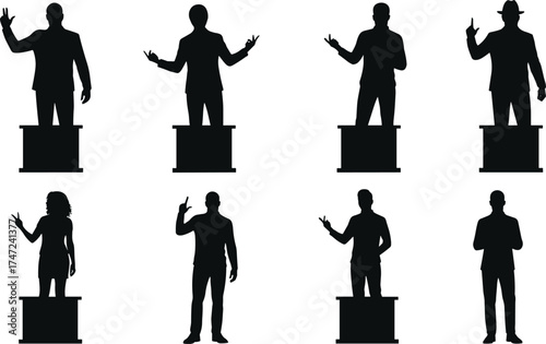 Group making expressive hand gestures silhouette illustration, identity and communication concept artwork for lifestyle, culture, and symbolic design