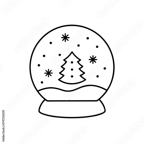 Snow globe with christmas tree