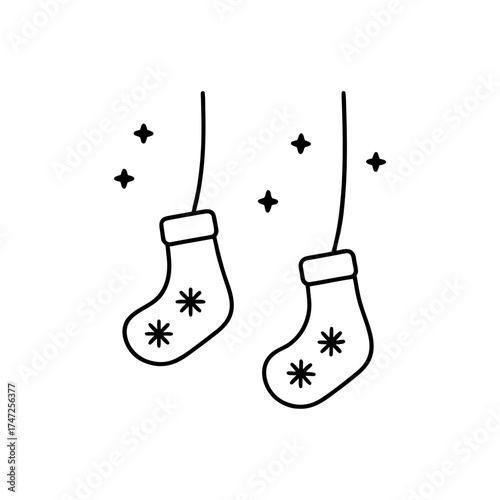 Two christmas stockings hanging