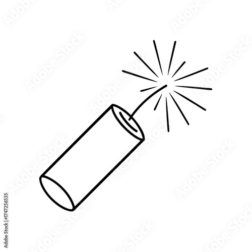 Dynamite stick with lit fuse