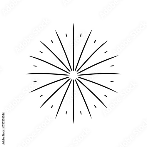 Starburst with radial strokes