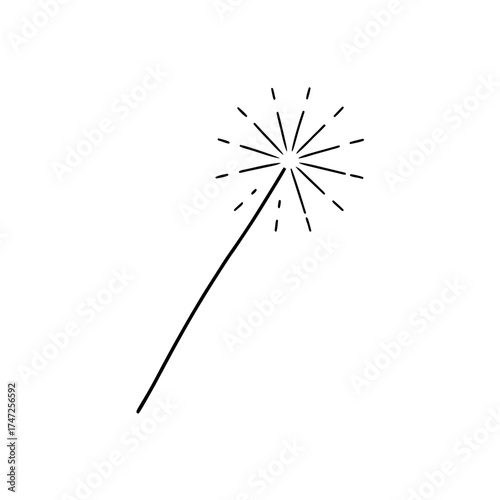 Simple line art of a dandelion
