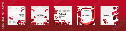 Poland National day celebration template set. Happy Independence day poster with Poland flag and geometric art. Modern design for social media, background, cover, greeting, event, and post Free Download Poland National day celebration template set. Happy Independence day poster with Poland flag and geometric art. Modern design for social media, background, cover, greeting, event, and post - GFXLoad