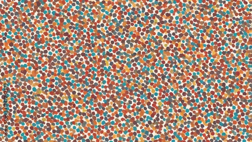 Colourful abstract dot pattern with warm tones and textured effect. Vibrant watercolor design with playful creativity. Modern energetic artistic background.