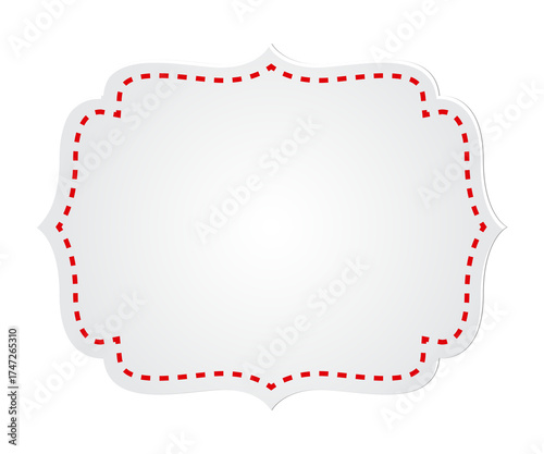 Elegant white frame with red dotted border design