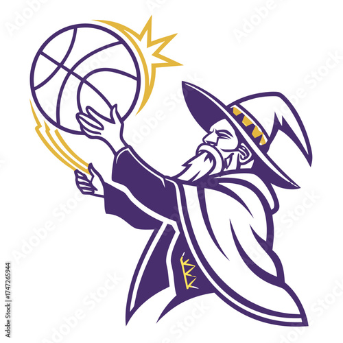 Arcane Rune Orb Wizard Mage Mascot Logo Vector Illustration for Fantasy Esports and Magical Branding Design

