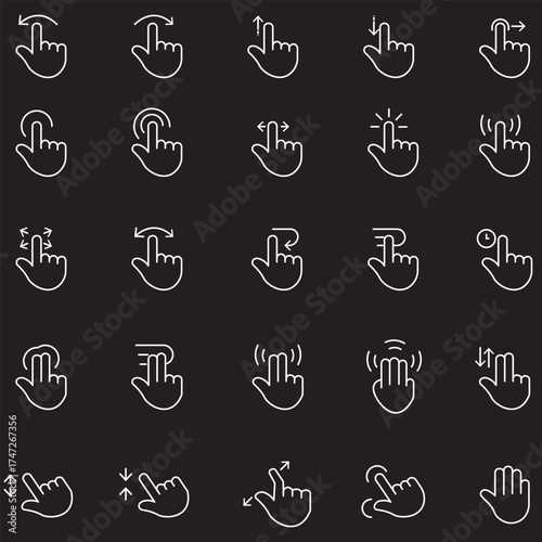
Line style icons of animation: animated loading circle, character with movement lines, zooming lens, animated sparkle, stretching object, animated shadow, bouncing spring, floating cloud.