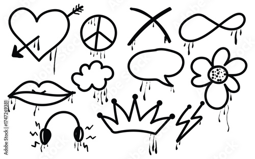 Hand Drawn Speech Bubbles, Playful Chat Bubble Doodles, Comic Style Conversation Art