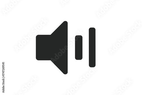 Volume adjustment icon vector. Sound level control symbol. Audio speaker pictogram for UI UX web design. Simple flat illustration. App interface media player button concept.