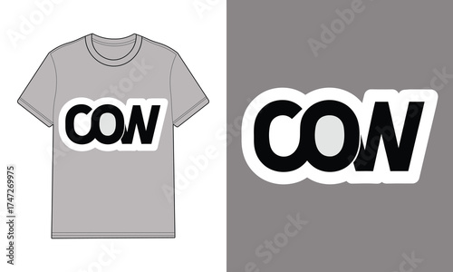 Gray t shirt with cow typography graphic clothing apparel