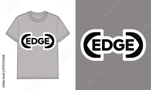 Gray T Shirt with E D G E Logo Graphic t-shirt clothing
