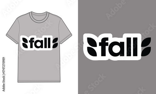 Gray t shirt with fall logo leaf accents apparel clothing