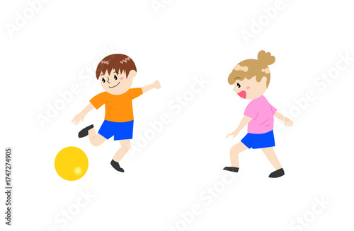 サッカーをする子ども達２