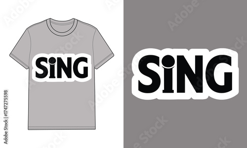 Gray t shirt with sing text graphic mockup