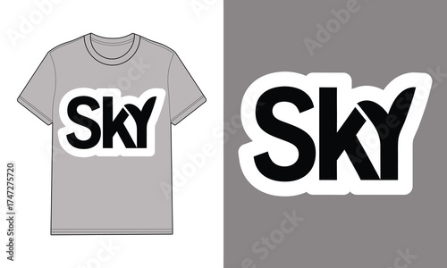 Gray t shirt with sky logo separate sky logo graphic clothing apparel