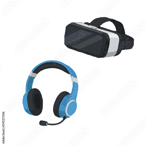 Virtual Reality Headset Vector Illustration