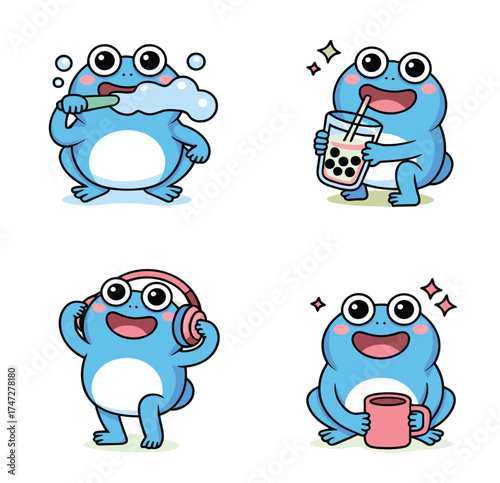 Adorable Cartoon Penguins Engaging in Various Fun Activities
