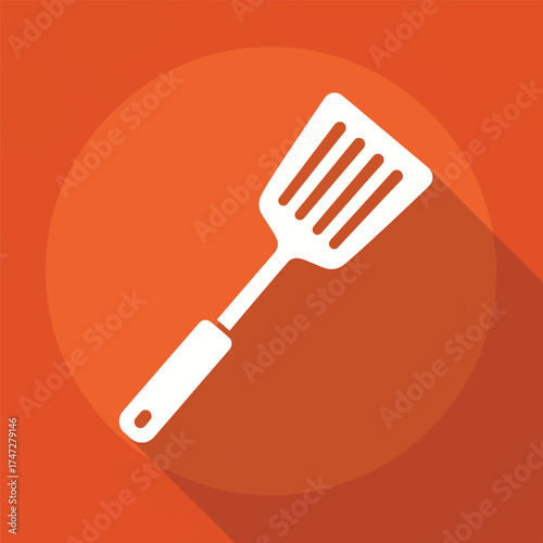 Modern flat design spatula icon for kitchen and cooking apps - Logo vector icon stock illustration - Flat Design Icon