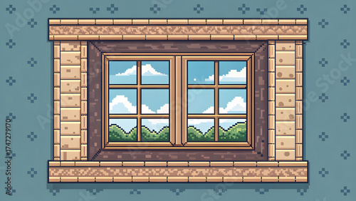 Pixel Window Frame Tileable Corners