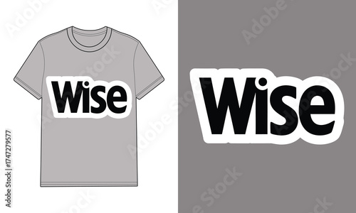Gray t shirt with text wise owl eye detail mockup