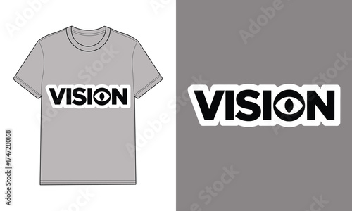 Gray T Shirt with Vision Eye Logo Graphic t-shirt grey