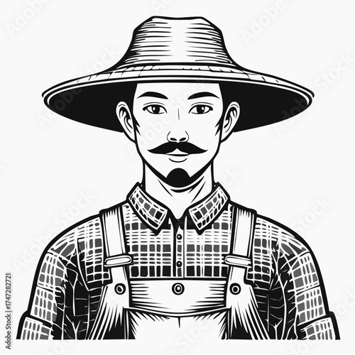 Farmer Work Agriculture Set Vector Illustration