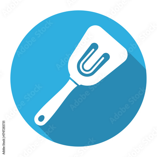 Flat design spatula icon kitchen utensil cooking tool food preparation - Logo vector icon stock illustration - Flat Design Icon
