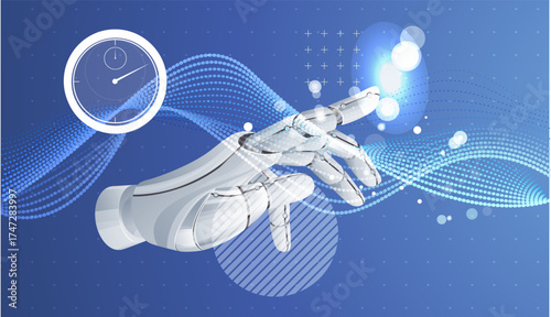 Robotic Hand with Access to Technology - Illustration