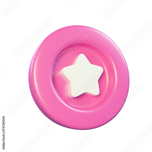 Cute 3D Illustration of a Pink Coin Icon