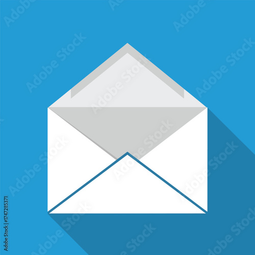 Open envelope flat design icon communication mail message - Logo vector icon stock illustration - Flat Design Icon