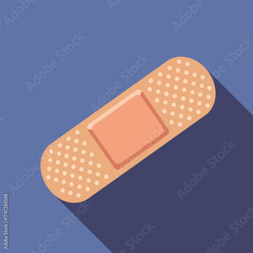 Flat design band aid icon for first aid and medical needs - Logo vector icon stock illustration - Flat Design Icon