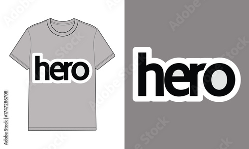 Grey t shirt with text hero graphic mockup