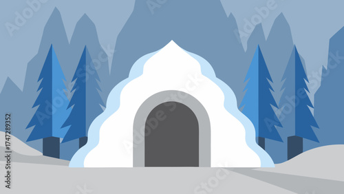 White stone church architecture and tower on a mountain in winter under the sky, a landmark of ancient European religion