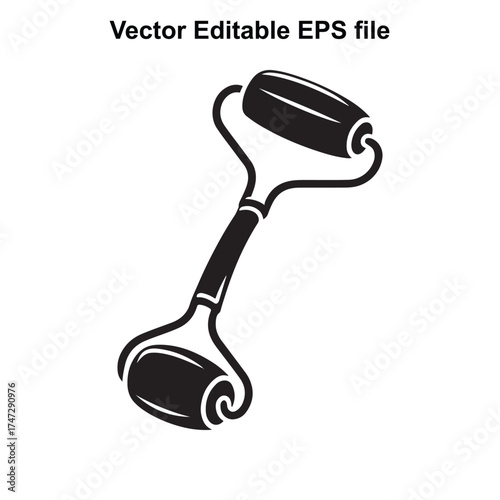 Vector art of jade roller for facial massage