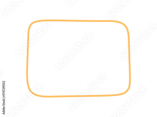 Hand drawn rectangle outline frame with organic border style forms an empty box on a white background. This template suits card or text needs, giving a clean and minimal appearance in various design