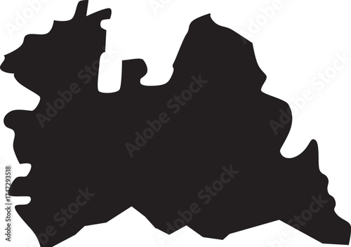 Map of Utrecht Province of Netherlands Solid Black Silhouette