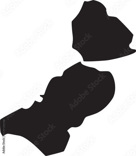 Map of Flevo Land Province of Netherlands Solid Black Silhouette