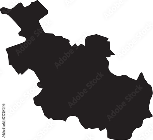 Map of Overijssel Province of Netherlands Solid Black Silhouette