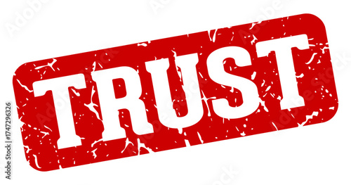 trust rectangular sign. trust stamp