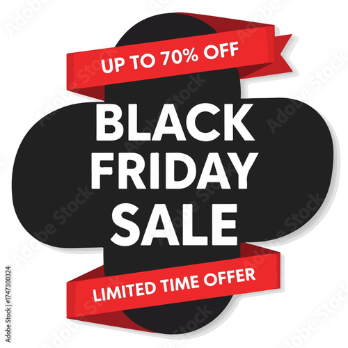Black Friday Sale Up to 70 Off Limited Time Offer Commercial Use Background and Graphic Element