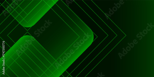Colorful papercut abstract 3D background with gradient green square pattern combination bright color on background. Eps10 vector