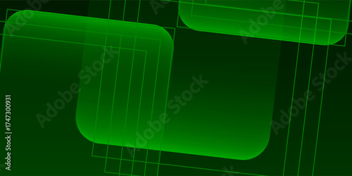 Colorful papercut abstract 3D background with gradient green square pattern combination bright color on background. Eps10 vector
