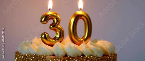 Birthday cake with thirty candles