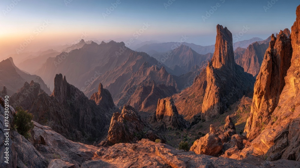 Fototapeta premium Sunrise mountain peaks